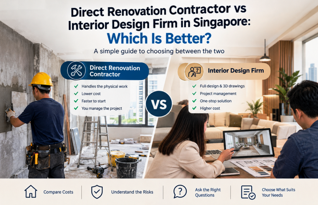 Direct Renovation Contractor vs Interior Design Firm